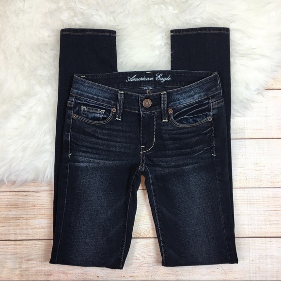 American Eagle dark skinny jeans, like new! 00 - Picture 3 of 7